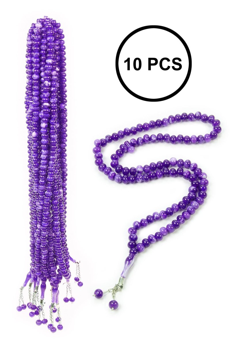 10 - Piece Muslim Prayer Beads Set | 99 - Bead Tasbih, Rosary & Misbaha with Traditional Design - ihvan