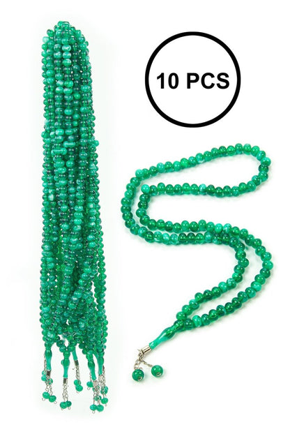 10 - Piece Muslim Prayer Beads Set | 99 - Bead Tasbih, Rosary & Misbaha with Traditional Design - ihvan