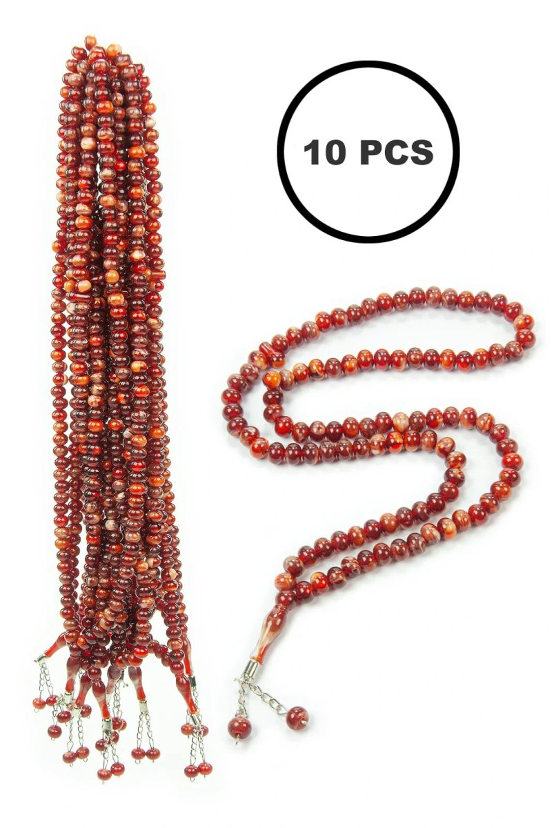 10 - Piece Muslim Prayer Beads Set | 99 - Bead Tasbih, Rosary & Misbaha with Traditional Design - ihvan