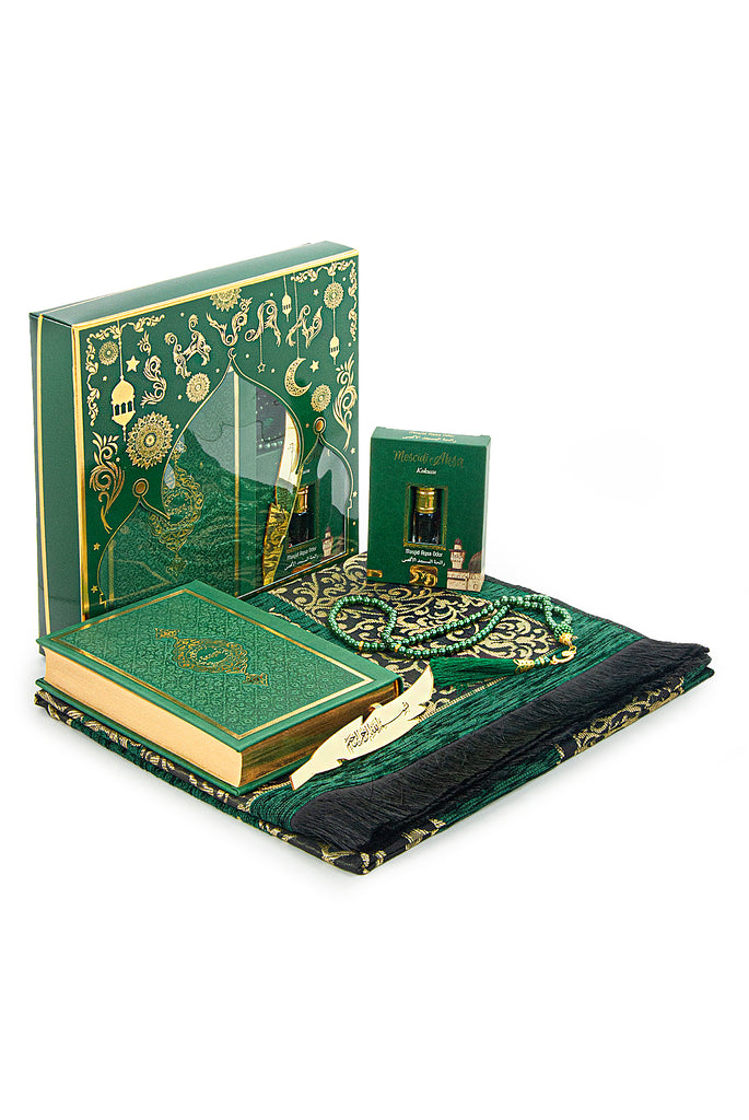 Arabic Language Holy Quran Set, Medina Script, Thermo Leather Cover, Muslim Gift, Ramadan Gift, Eid Islamic Gift, Black