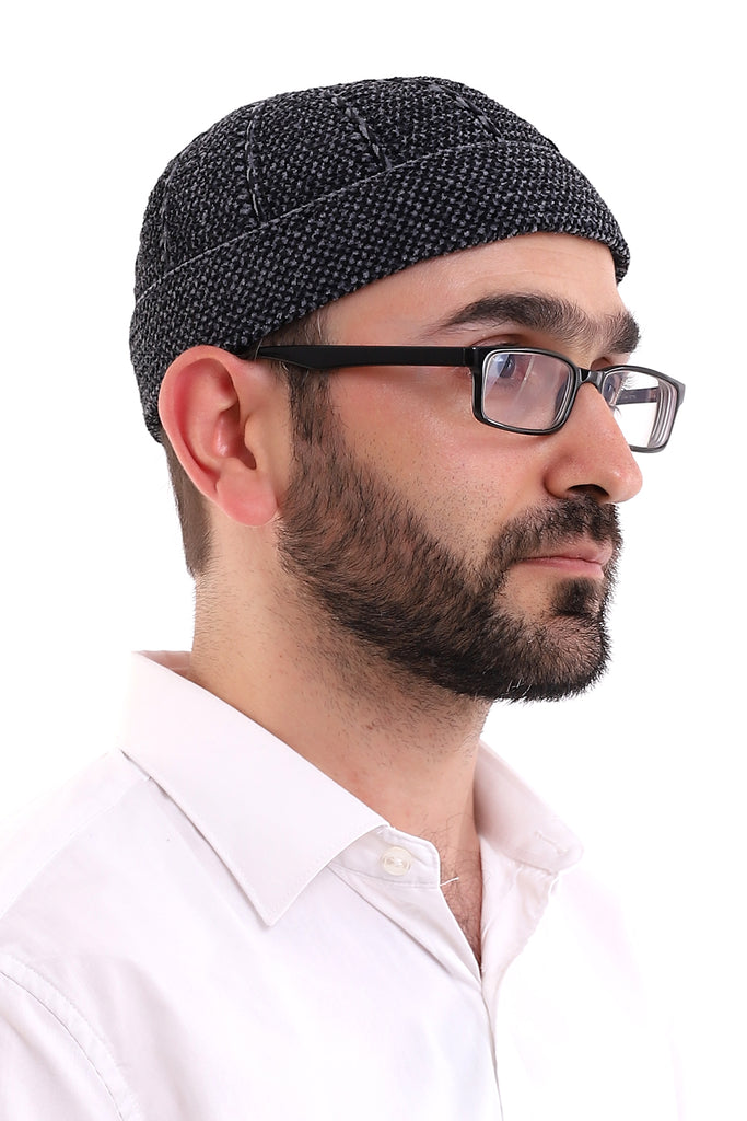 Türkische muslimische Winter-Kufi-Hüte aus Samt mit Rollrand für Männer, Taqiya, Takke, islamische Geschenke, Standardgröße, Stil 10