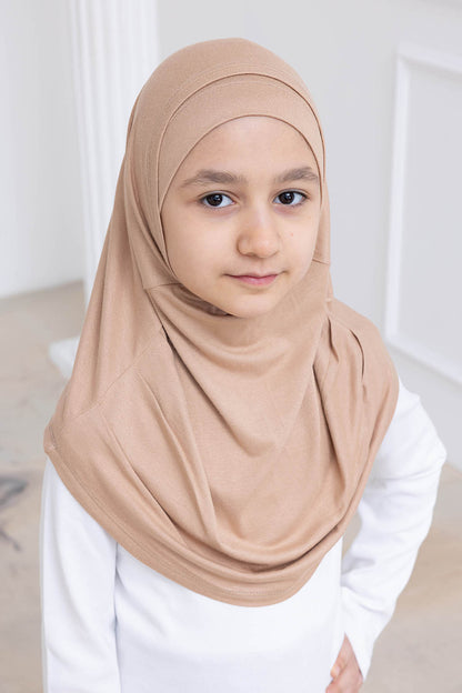 Ready to Wear Instant Hijab for Girls | Soft Viscose One-Piece Kids Headscarf for Daily Wear, Prayer & School
