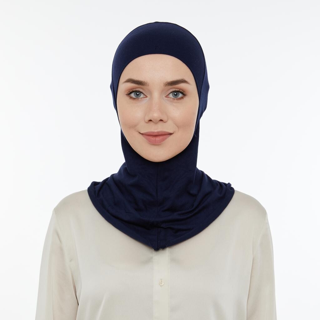 Practical Neck Collar Hijab Hijab Bonnet Black White Navy Blue Pink Brown