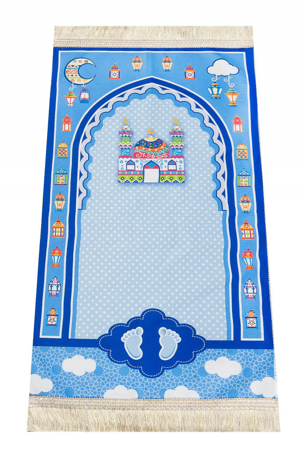 Mosque - Blue, Prayer Mat for Boys, Muslim Prayer Rug for Small Size, Digital Printed Unique Design Janamaz Sajadah, Soft Salah Travel Mat Carpet, Islamic Gifts for BoysPrayer Mat for Boys, Muslim Prayer Rug for Small Size, Digital Printed Unique Design Janamaz Sajadah, Soft Salah Travel Mat Carpet, Islamic Gifts for Boys