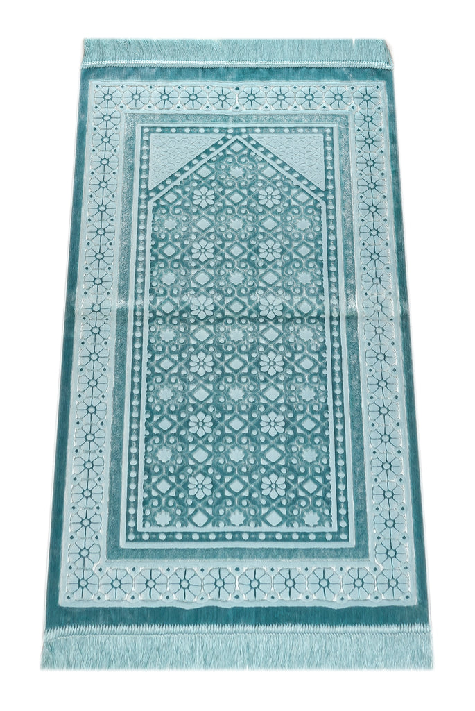 Weicher Plüsch-Luxus-Samt-muslimischer Gebetsteppich | Dicker Janamaz | Sajadah | Weicher islamischer Gebetsteppich | Islamische Geschenke | Gebetsteppichmatte, elegant