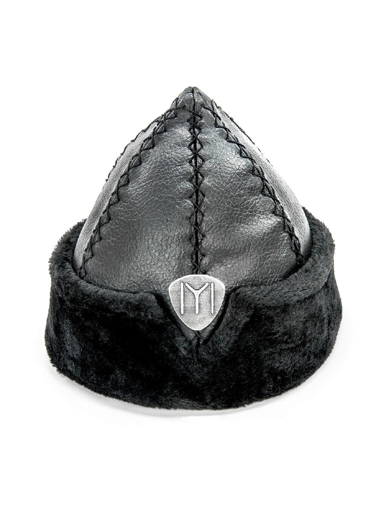 Turkish Ertugrul Ottoman Leather Fur Winter Bork Hat for Boys and Kids, 4-7 Years