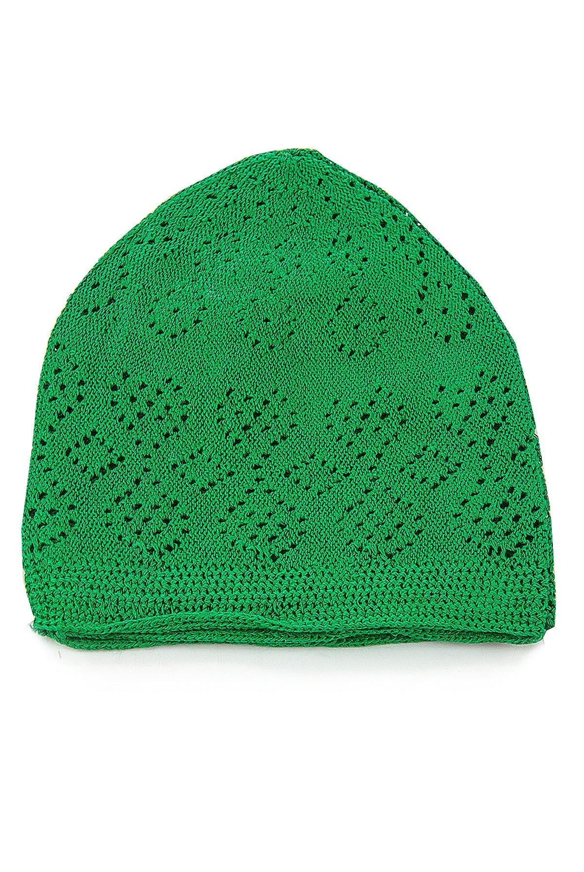 2 Piece of Turkish Muslim Kufi Hats for Men, Green, Navy Blue , Islamic Caps - ihvan