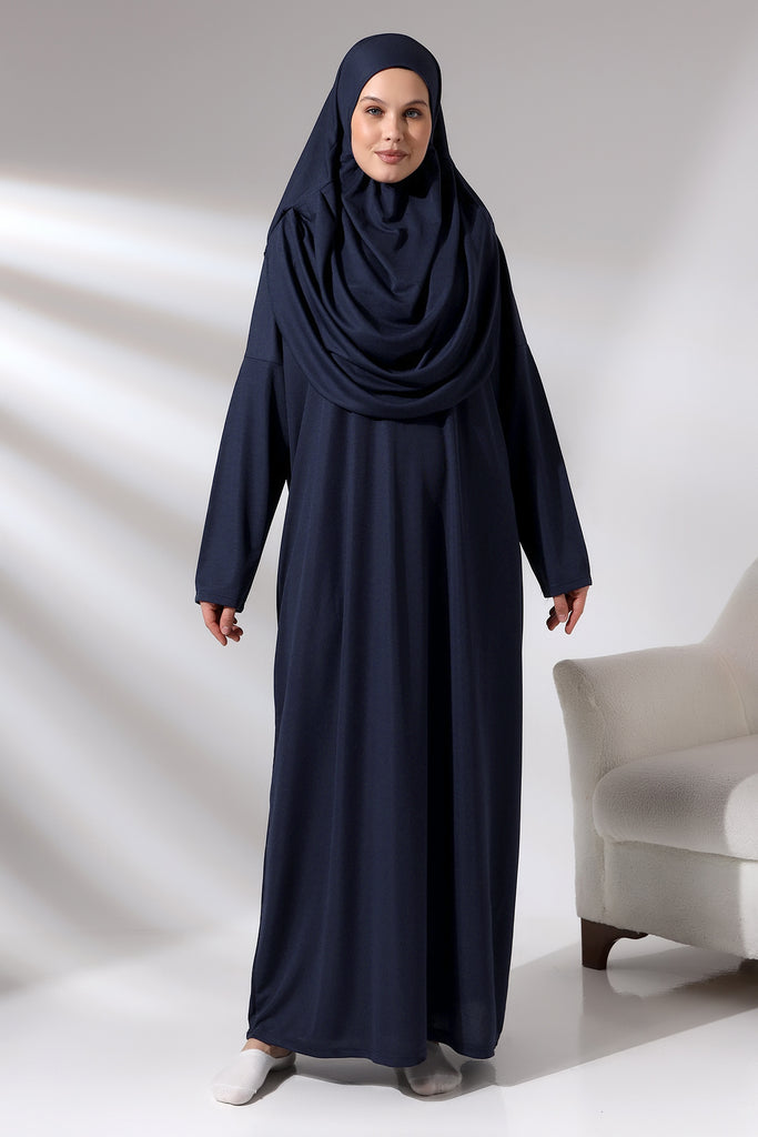 One-Piece Full-Length Long Sleeve Hijab Abaya Dresses for Women