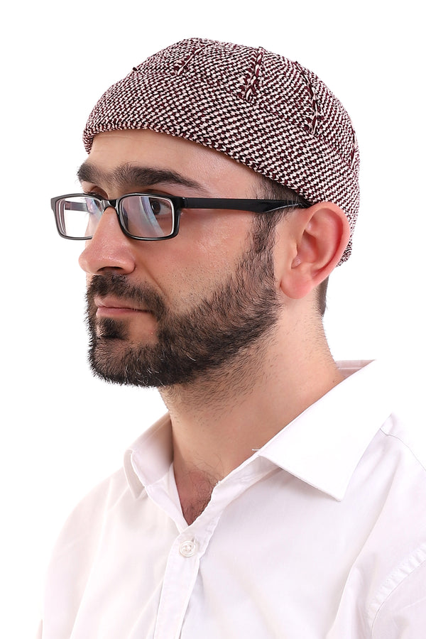 Muslim Winter Velvet Roll-up Edge Skullcap for Men, Islamic Gifts, Standart Size