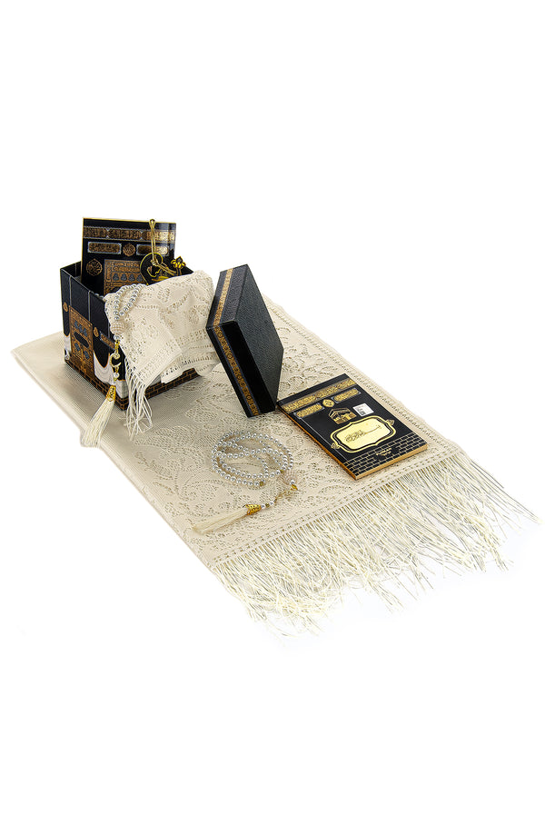 Prayer Tulle Shawl Hijab for Muslim with Kaaba Design Cubic Gift Box