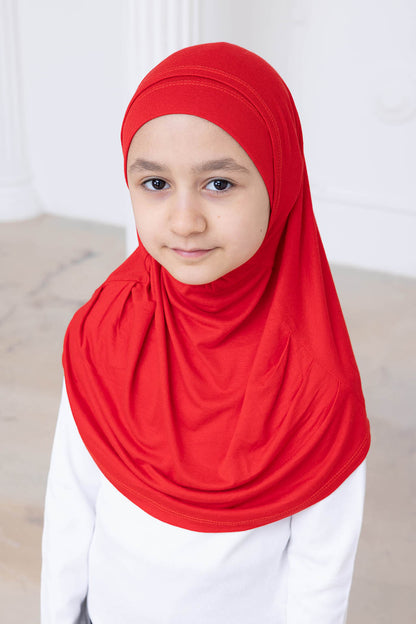 Ready to Wear Instant Hijab for Girls | Soft Viscose One-Piece Kids Headscarf for Daily Wear, Prayer & School