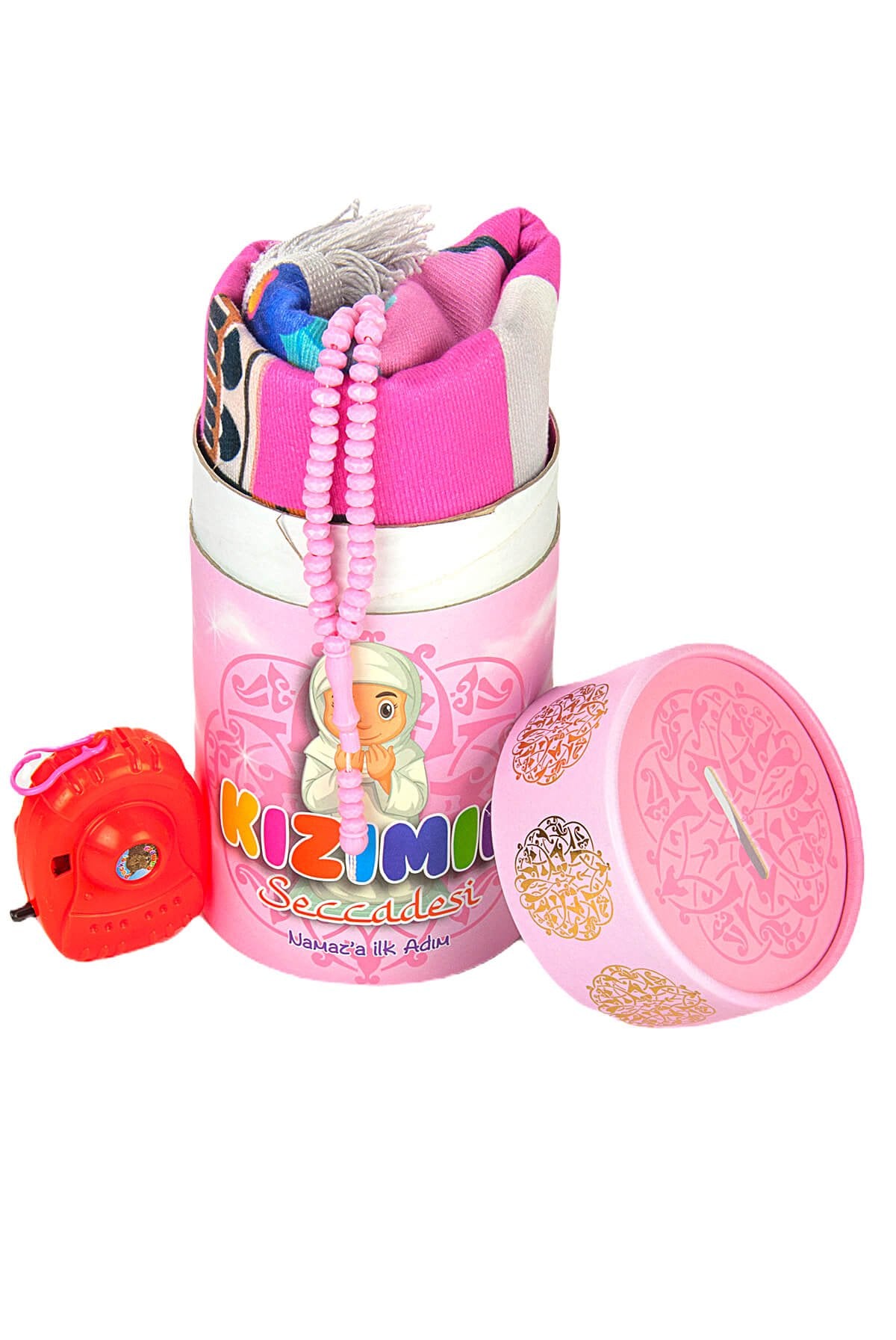 Pink Muslım Prayer Gift Set for Kids (Prayer Rug | Moneybox | Tasbih | Toy Camera) - Ihvan