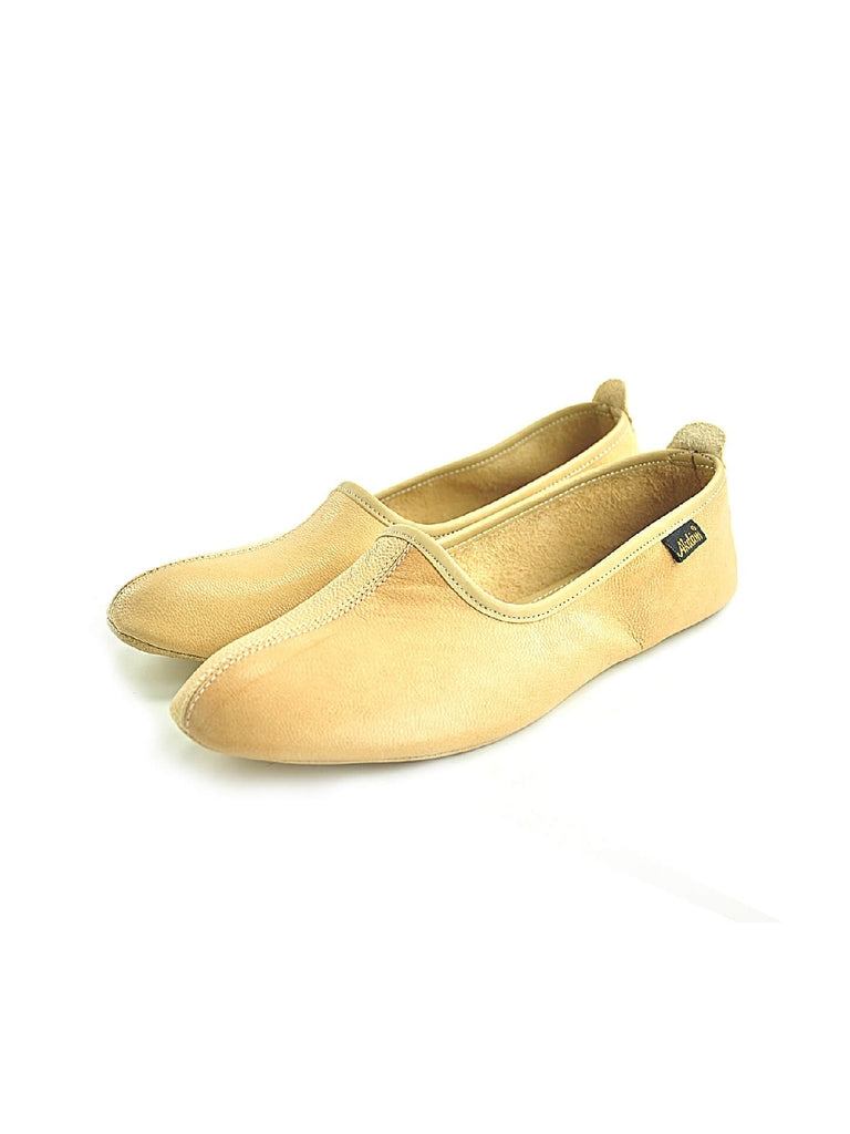 Genuine Halal Leather Handmade Shoes for Tawaf and Umrah, Home Slipper Yellow