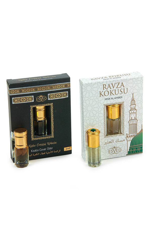 ihvan online, Personal Fragrance, Prayer Rug Fragrance, Islamic Perfume Oil Rollerball for Men & Women, Alcohol Free Sacred Scents for Worship, Pack of 2-6mL / 0.20 Fl Oz, Kaaba Cover, Ravza