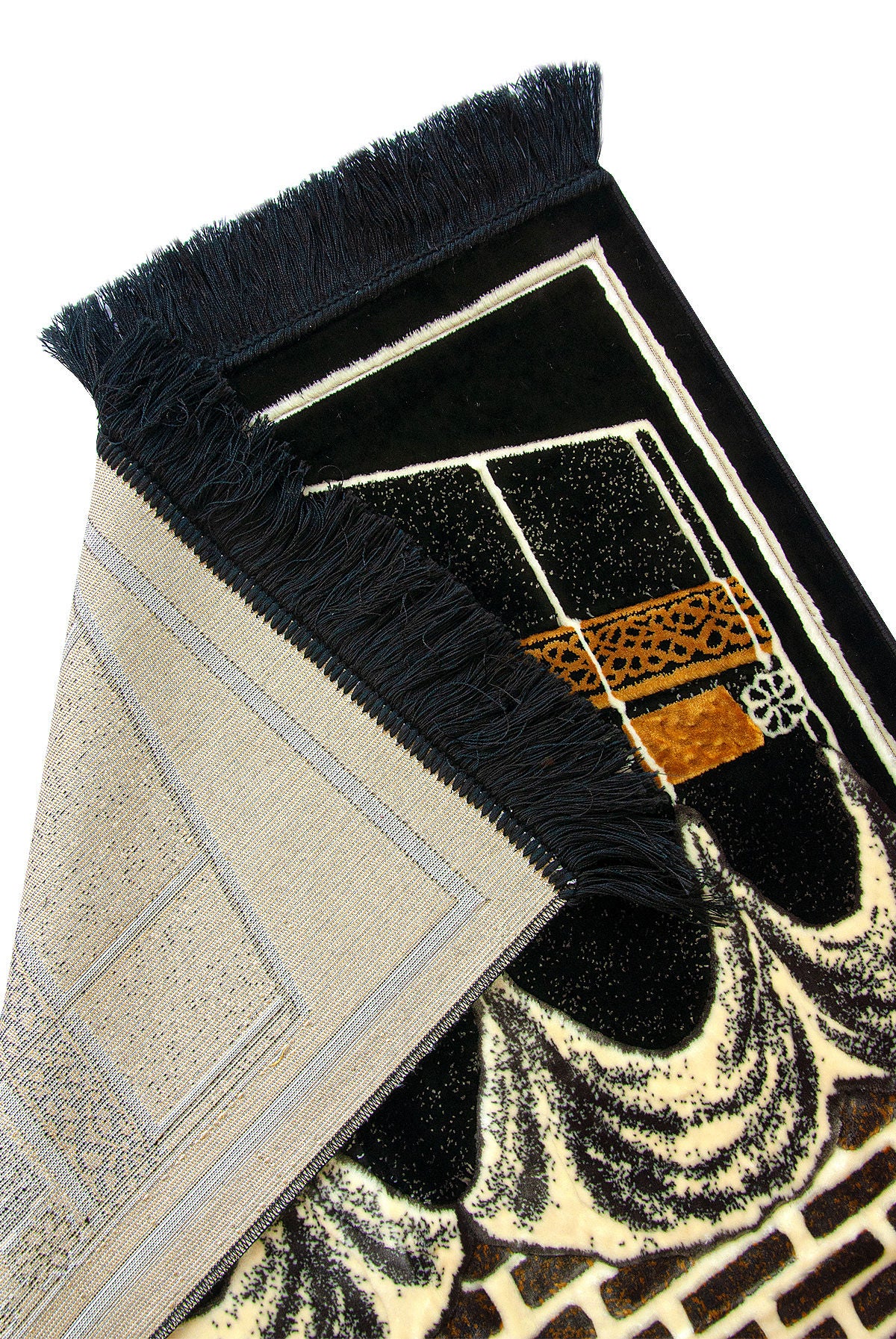 Kaaba Pattern Luxury Velvet Prayer Rug – Thick Soft Mat for Daily Use or Wedding Dowry