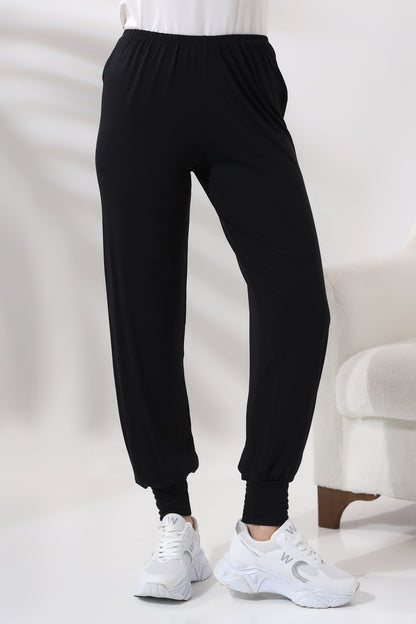 Women's Lightweight Cotton Lounge Pants | Loose Genie Trouser Under Abaya Wear | Comfy Modest Clothing for Hajj, Umrah & Travel