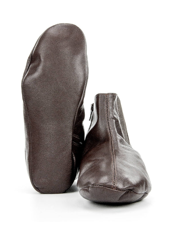 Genuine Halal Calf Leather Sunnah Muslim Socks Zipper Khuffain for Mosque, Home Slipper Brown