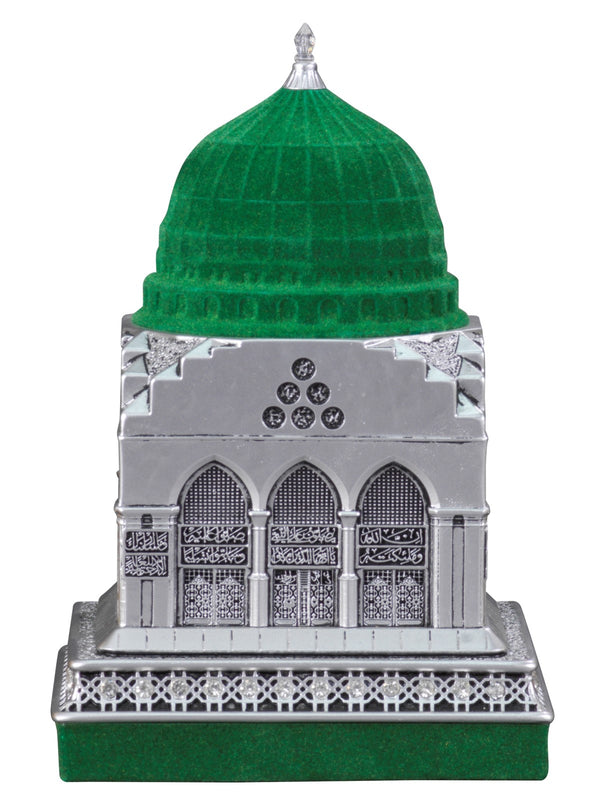 Islamic Al-Masjid an-Nabawi Replica Model Home Decoration, Silver, Islamic Table Decor Statue Gift