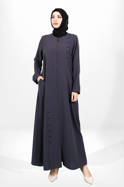 3962 Anthracite Hijab Abaya - ihvan
