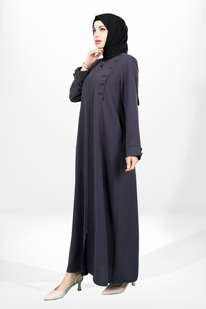 3962 Anthracite Hijab Abaya - ihvan