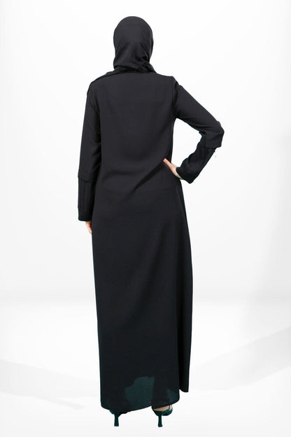 3970 Ribbed Black Abaya - ihvan