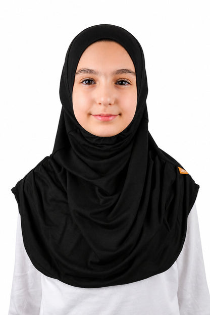 Easy to Wear Instant Hijab for Girls | Soft Viscose One-Piece Kids Headscarf for School, Prayer