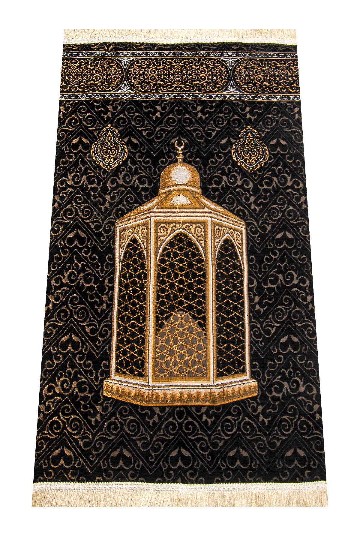 Luxury Chenille Prayer Rug Set with Velvet Yasin, Miswak, Tasbeeh, and Kabe Perfume – Groom’s Dowry Set