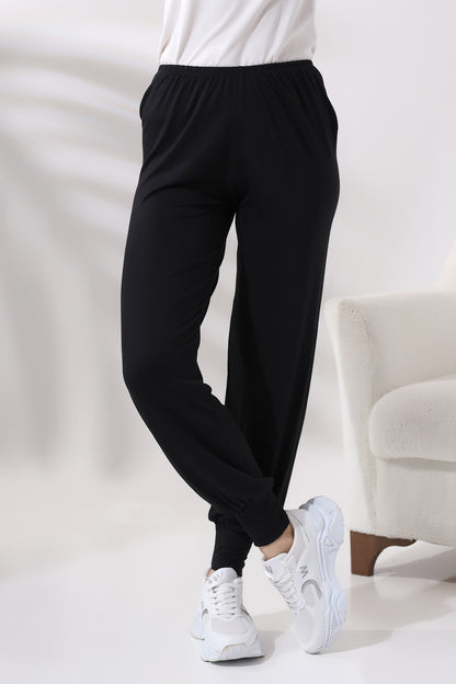 Women's Lightweight Cotton Lounge Pants | Loose Genie Trouser Under Abaya Wear | Comfy Modest Clothing for Hajj, Umrah & Travel