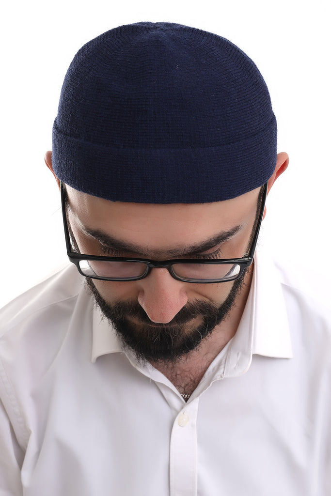 Muslim Winter Velvet Roll-up Edge Skullcap for Men, Islamic Caps, Islamic Gifts
