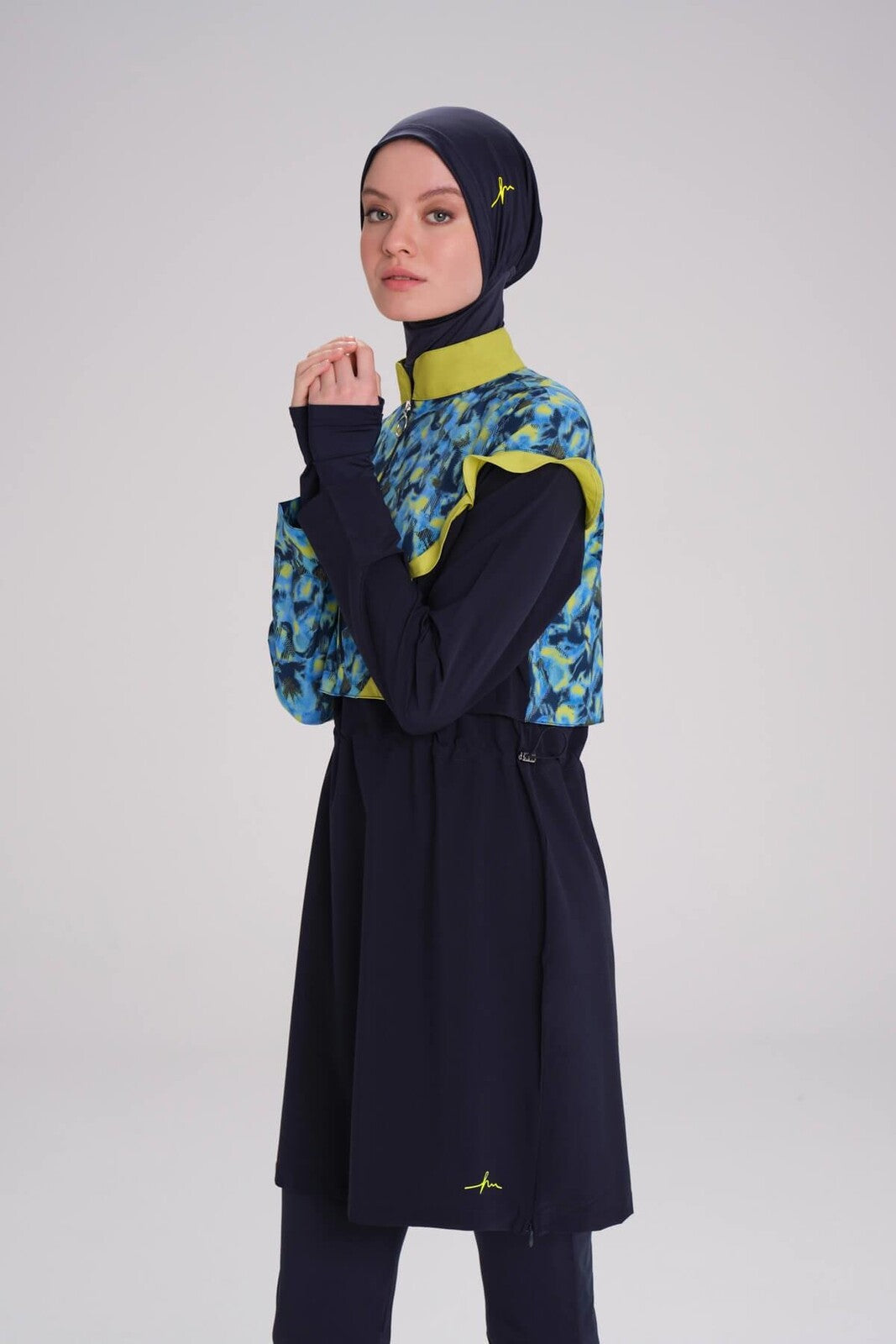 Haşema Esila Mia Jileli Tam Kapalı Tesettür Mayo Takımı HSM-3429