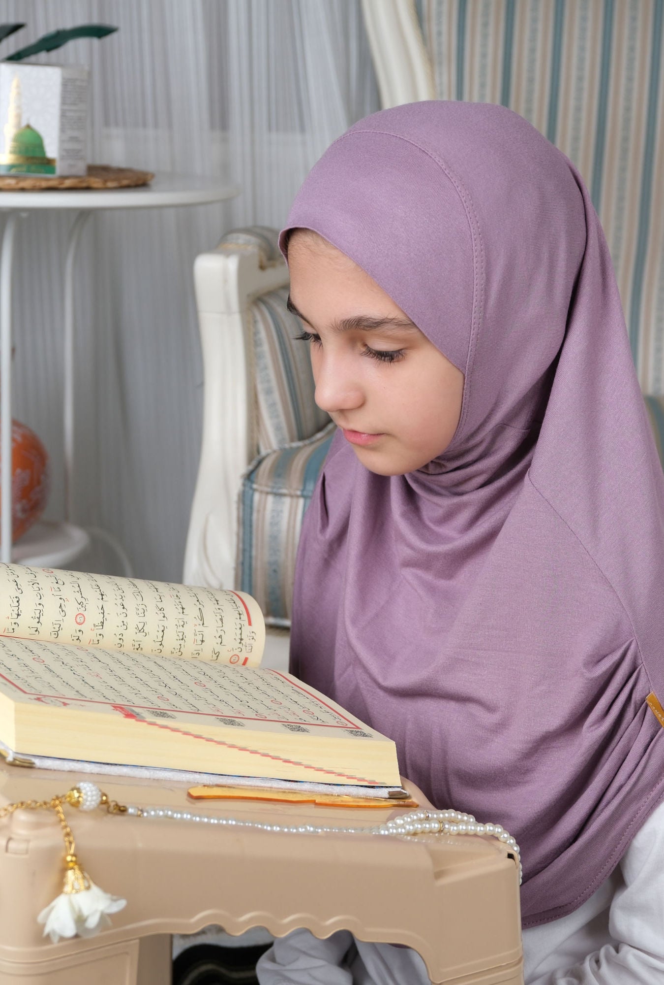 Easy to Wear Instant Hijab for Girls | Soft Viscose One-Piece Kids Headscarf for School, Prayer