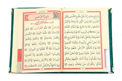 Velvet - Covered Bag Size Quran Book Prayer Rug Set - ihvan