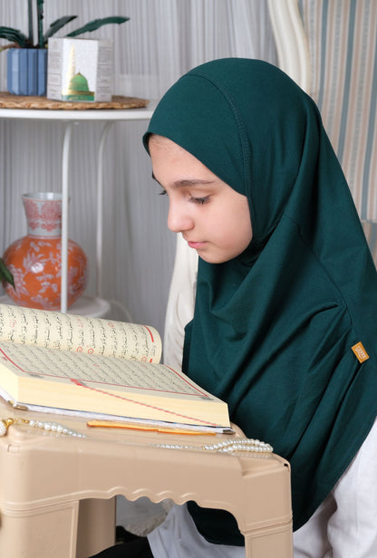 Easy to Wear Instant Hijab for Girls | Soft Viscose One-Piece Kids Headscarf for School, Prayer