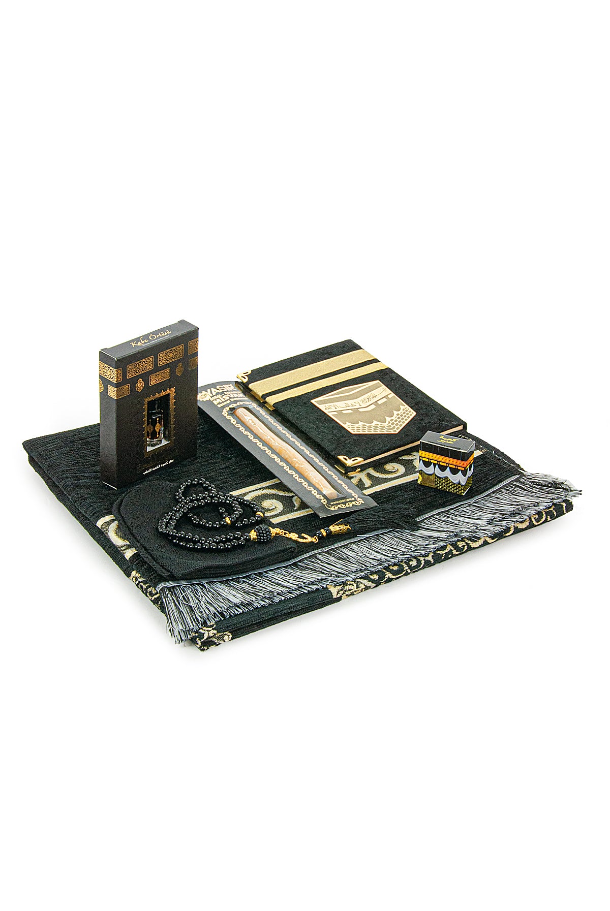 Deluxe 8-Piece Islamic Prayer Gift Set | Yaseen | Rug (Sajadah, Janamaz | Tasbih | Meswak - Ihvan