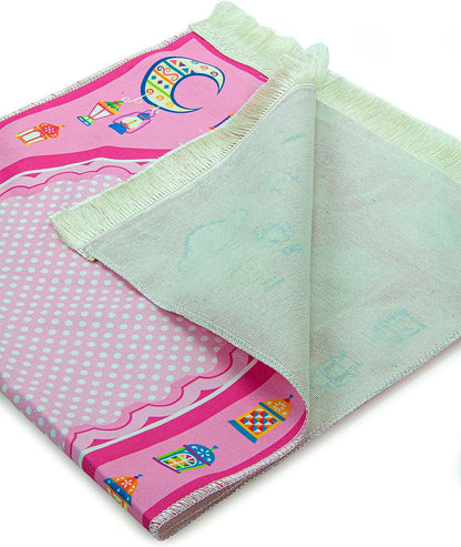 Kids Muslim Prayer Rug – Soft and Comfortable Islamic Sajadah, Patterned