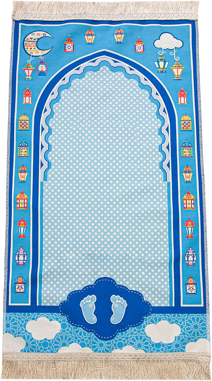Kids Muslim Prayer Rug – Soft and Comfortable Islamic Sajadah, Patterned