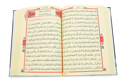 Kaaba Pattern Velvet Box Holy Quran with Plaque Lid – Medium Size