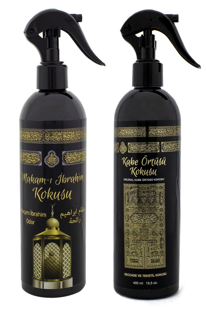 Islamic Holy Places Room Spray Set Prayer Rug Fragrance Made With Essential Oils, Prayer Room Air Freshener Alcohol Free Plant - Derived Room Scent 2 x 13.50 Fl Oz - ihvan