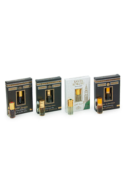 4-Piece Islamic Essence Set | Uhud, Kaaba, Ravza & Al Aqsa Fragrance | Alcohol-Free Slim Roll-On Gift - Ihvan