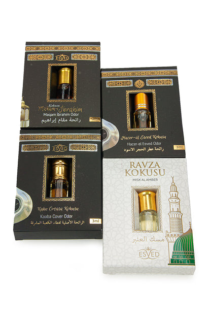 4-Piece Islamic Essence Set | Uhud, Kaaba, Ravza & Al Aqsa Fragrance | Alcohol-Free Slim Roll-On Gift - Ihvan