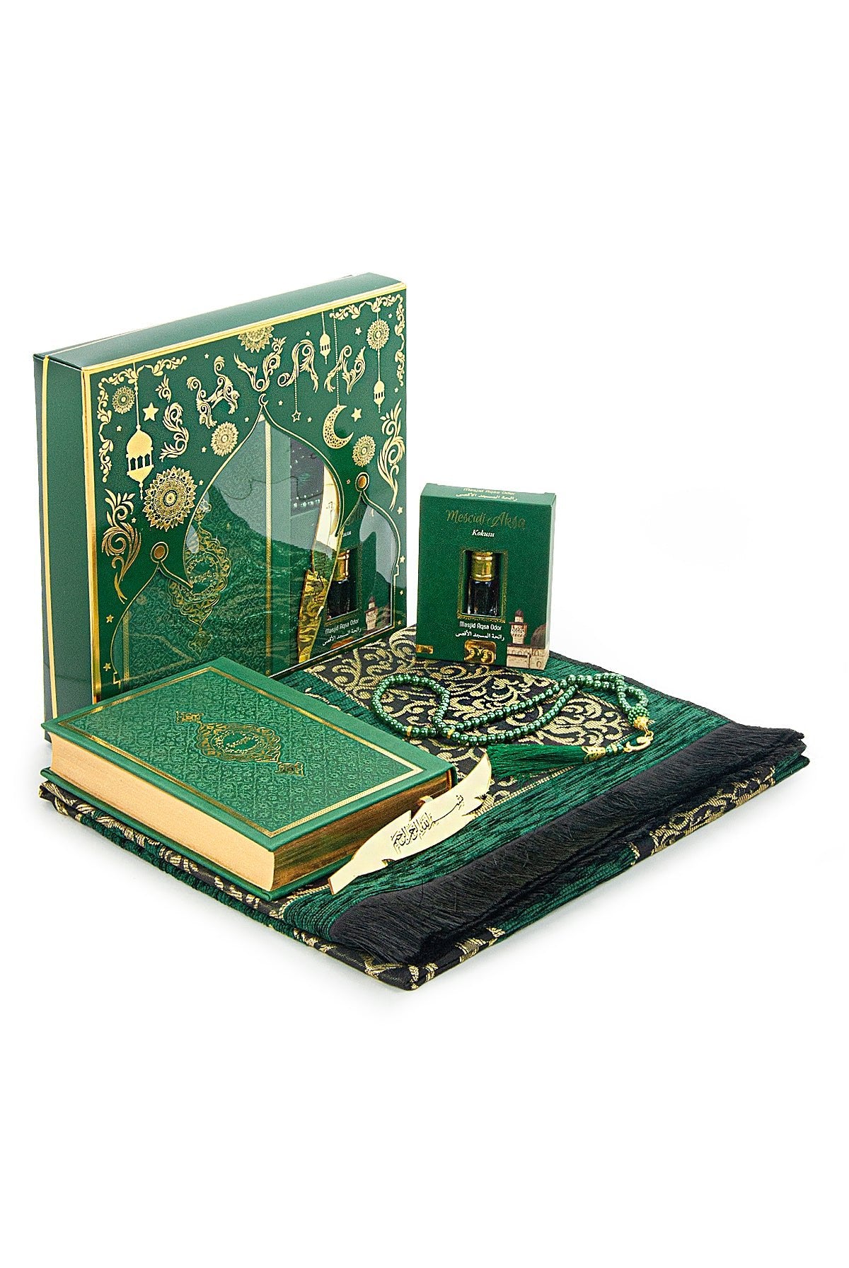 Arabic Language Holy Quran Set, Medina Script, Thermo Leather Cover, Muslim Gift, Ramadan Gift, Eid Islamic Gift, Black - ihvan