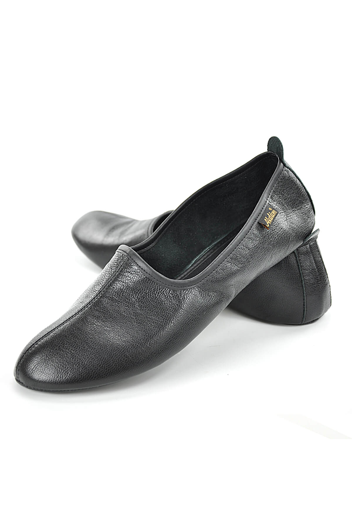 Black Genuine Leather Handmade Tawaf Shoes for Women | Muslim Khuffain Socks for Salah, Hajj, Umrah & Home Use - Ihvan