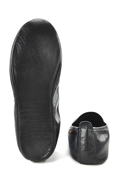 Black Genuine Leather Handmade Tawaf Shoes for Women | Muslim Khuffain Socks for Salah, Hajj, Umrah & Home Use - Ihvan
