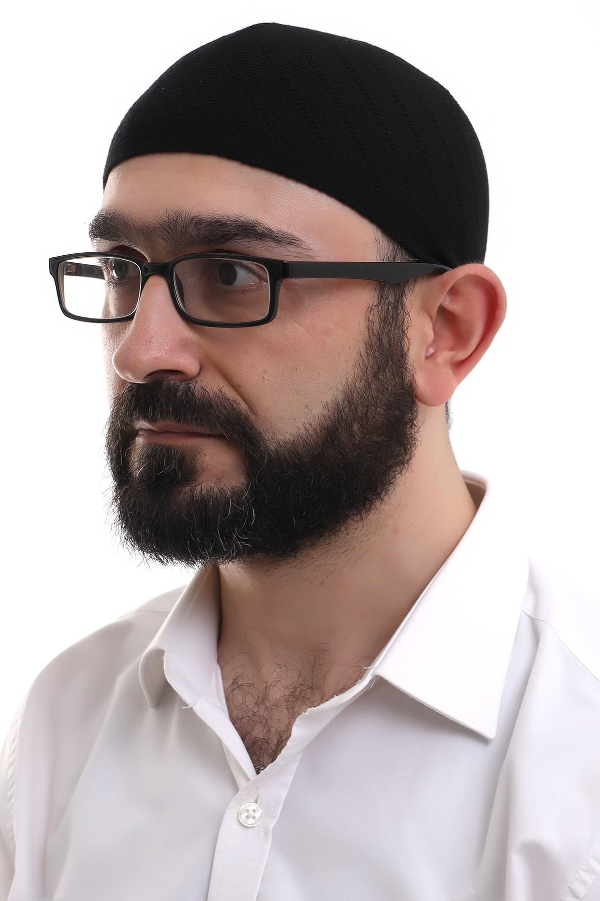 Muslim Men’s Black Knit Kufi Hat & Prayer Cap | Soft & Breathable Islamic Skullcap (Taqiyah) - Ihvan