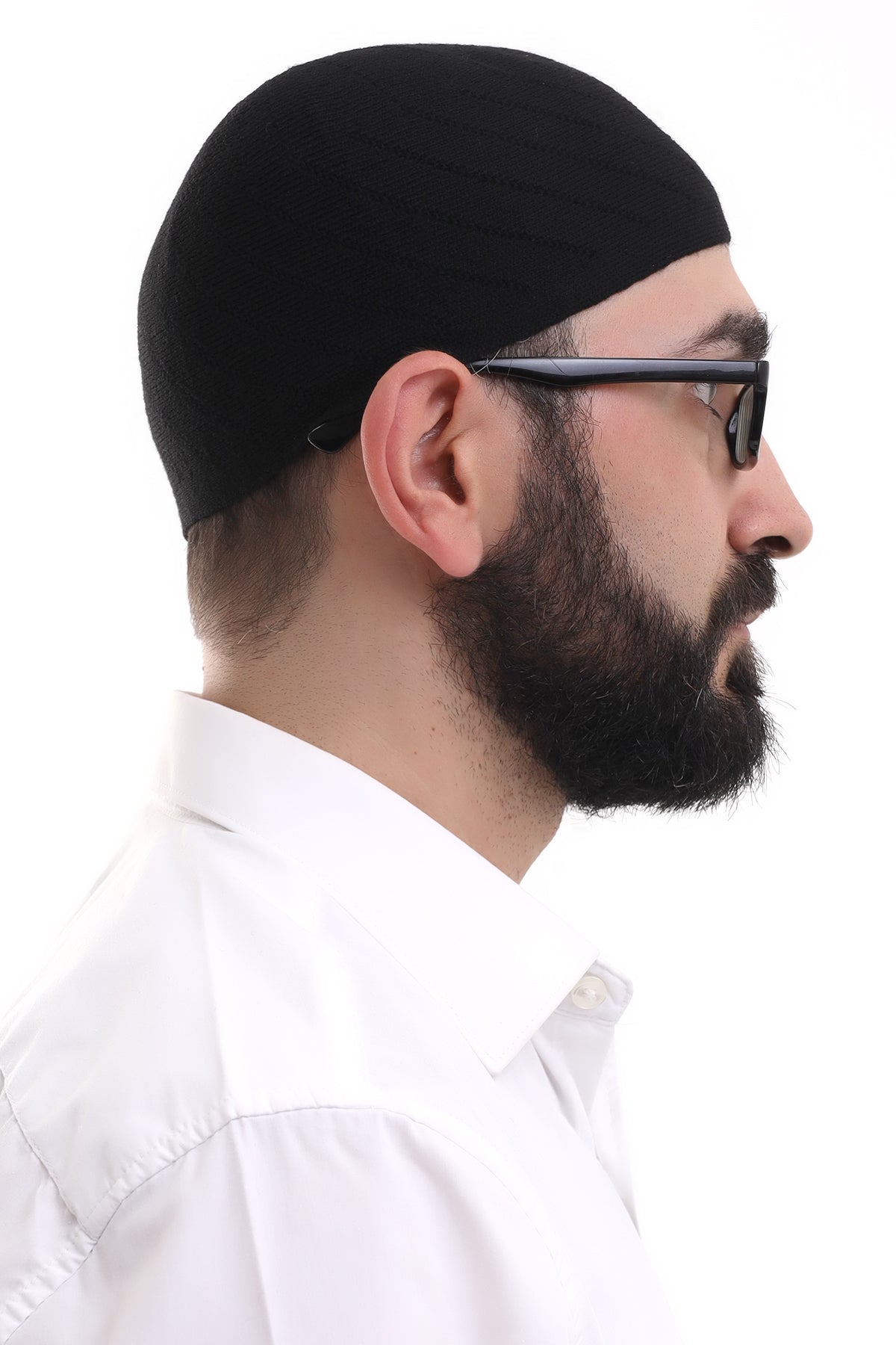 Muslim Men’s Black Knit Kufi Hat & Prayer Cap | Soft & Breathable Islamic Skullcap (Taqiyah) - Ihvan