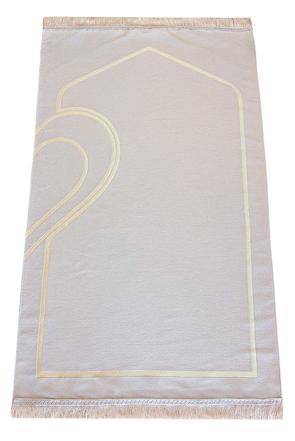 Elegant Black & White Muslim Prayer Rug Set for Couples | Sajadah | Janamaz - Ihvan