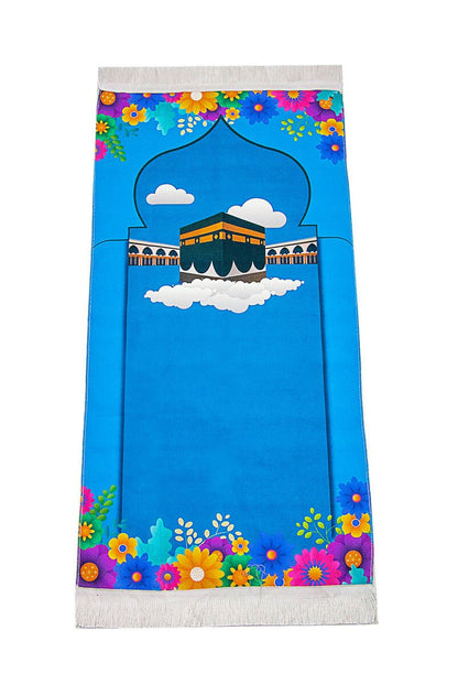 Blue Islamic Prayer Rug Set for Boys | Sajadah (Janamaz) | Tasbih | Coin Box - Ihvan