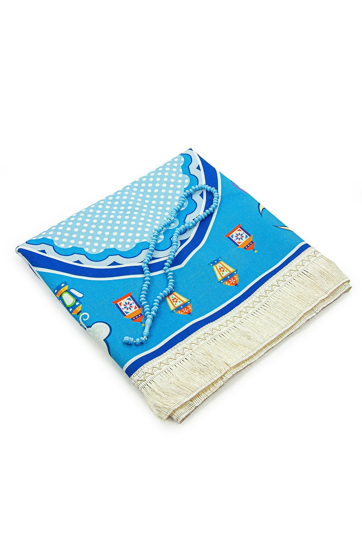 Blue Kids Prayer Mat  | Boys' Prayer Rug (Sajadah, Janamaz) | Tasbih | Coin Box - Ihvan