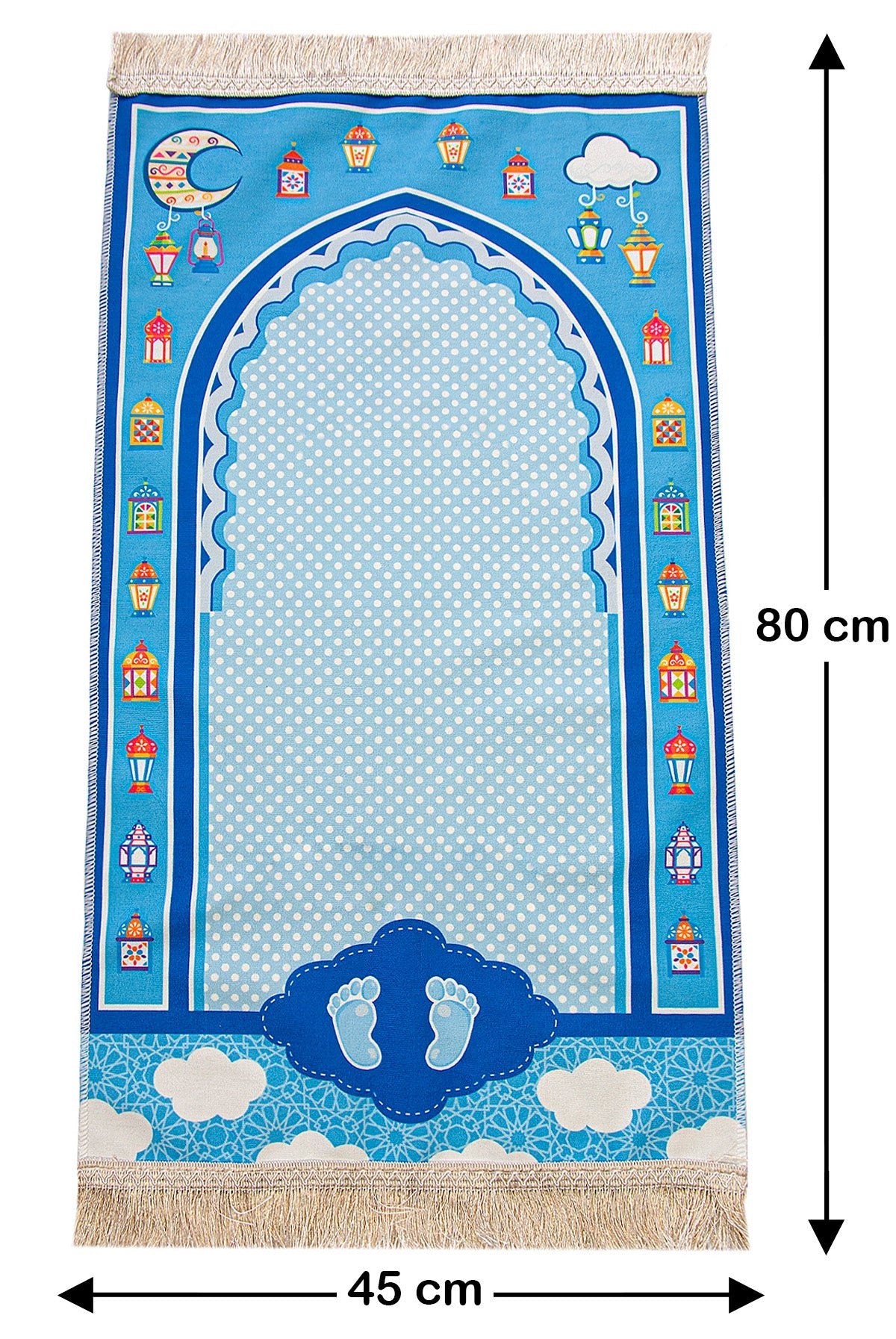 Blue Kids Prayer Mat  | Boys' Prayer Rug (Sajadah, Janamaz) | Tasbih | Coin Box - Ihvan