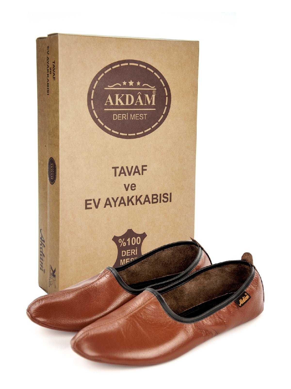 Brown Genuine Leather Handmade Tawaf Shoes for Women | Muslim Khuffain Socks for Salah, Hajj, Umrah & Home Use - Ihvan